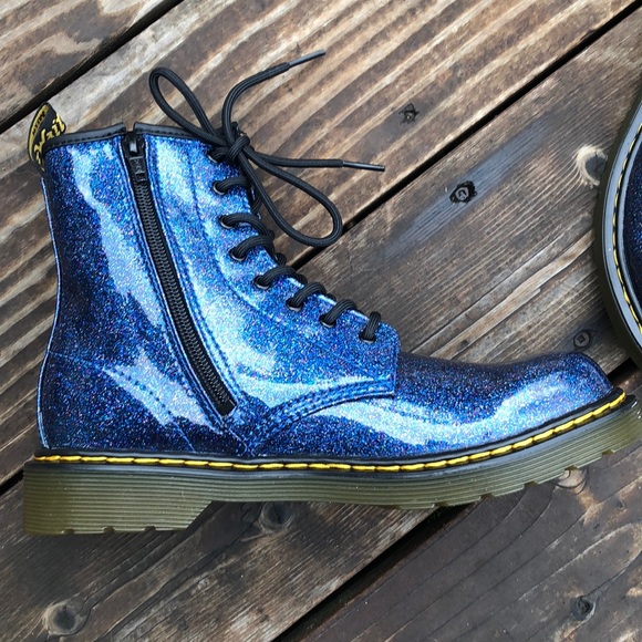 Dr. Martens Shoes Nwob Dr Martens Blue 46 Glitter Boots Poshmark
